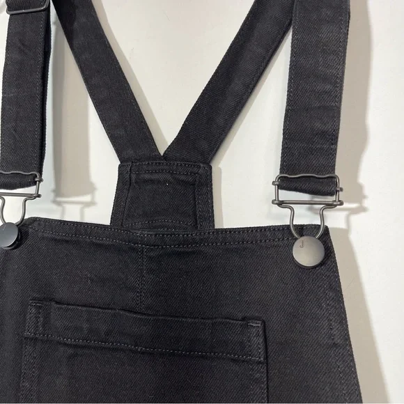 J BRAND JULES OVERALLS JEAN DUNGAREES BLACK BOYFRIEND STRAIGHT LEG RETRO DENIM M - Picture 13 of 16